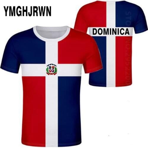 DOMINICA male youth student t shirt free custom name number boy t-shirt nation flag Dominican print photo unisex casual clothing