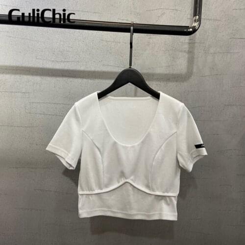 Женские однотонные футболки GuliChic China At AliExpress