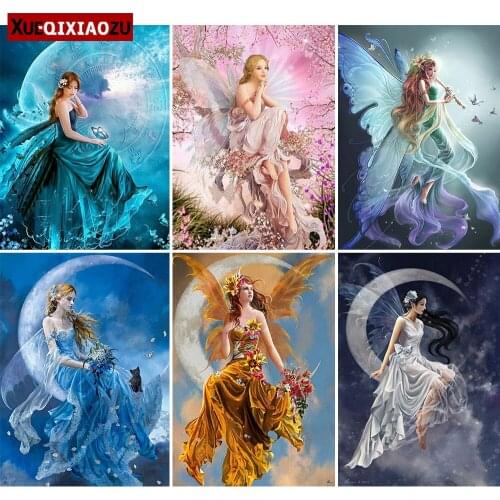 5D Diamond Embroidery Paintings Full Square/Round Fantasy Moon Girl Cross Stitch Home Decor Mosaic Wall Collage Kit New Arrivals