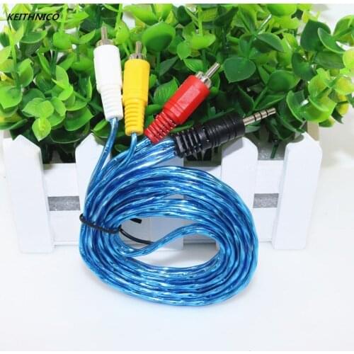 KEITHNICO 1PC 3.5mm Jack to 3 RCA Male Plug Adapter Cable DVD Audio Converter 1.5M Video TV AV Cable Wire Cord