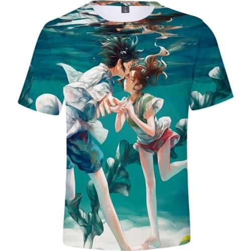 Hot Sale Anime Spirited Away T-shirt 3d Printed Summer Fashion Popular Short-sleeved Casual T Shirt Unisex Hip Hop Harajuku Top