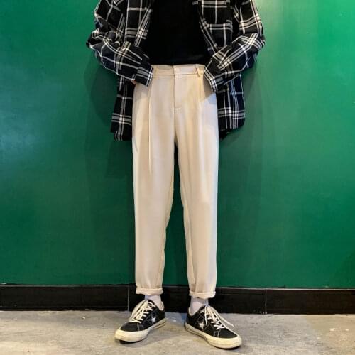2020 Mens Fashion Trend Cotton Casual Harem Pants Black/white Color Brand Slim Fit High-quality Trousers Big Size S-3XL