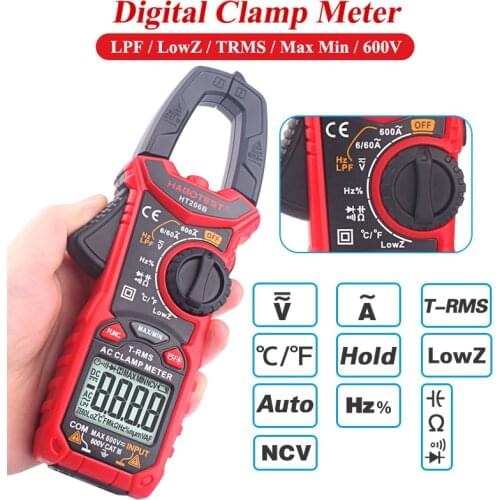 HABOTEST HT206B NCV AUTOMATIC RANGE MUlTIMETER Digital Clamp Meter Pinza Amperimetri Amp Voltage Current Hz Tester With True RMS