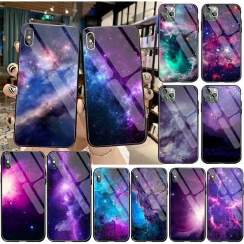 Space for galaxy universe Star Dark Soft Phone Cover Tempered Glass For iPhone 11 Pro XR XS MAX 8 X 7 6S 6 Plus SE 2020 case