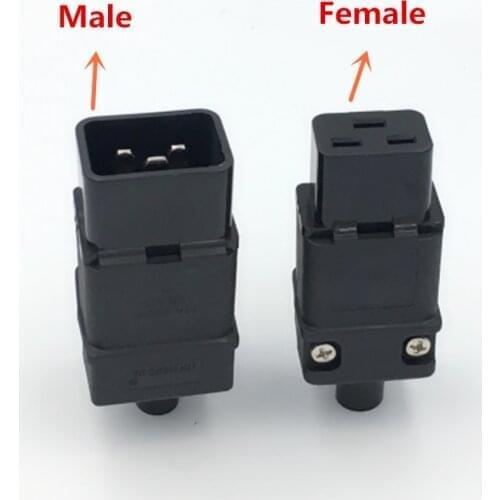 Wholesale ce 250v 16a C19 C20 female male 3 sprong AC PDU UPS power outlet wired electrical Receptacle AC socket plug
