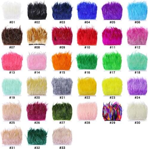 Wholesale Natural Chicken Feathers Trim Ribbon Wedding Party Dress Decoration Shawl Sewing Accessories Rooster Plumes For Crafts