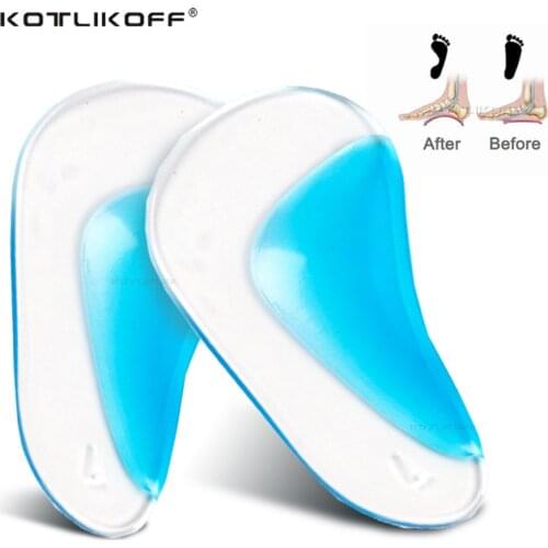 Orthotic Arch Support Shoe Insole for Flat Feet Gel Arch Inserts Pad for Plantar Fasciitis Adhesive Relieve Foot Pressure Liners