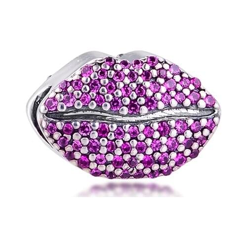 Fits For Pandora Charms Bracelets Kiss More Beads 100% 925 Sterling-Silver-Jewelry Free Shipping