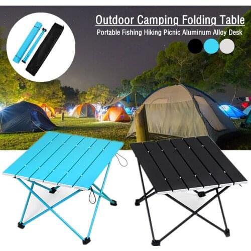 Portable Outdoor Aluminum Alloy Folding Table Mini Barbecue Camping Desk Hiking Picnic Collapsible Table