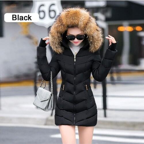 Casual Winter Jacket Women Long Parka Fur Collar Slim Woman Winter Coat 2020 Fashion Female Jacket Cotton Padded Warm Long Coat
