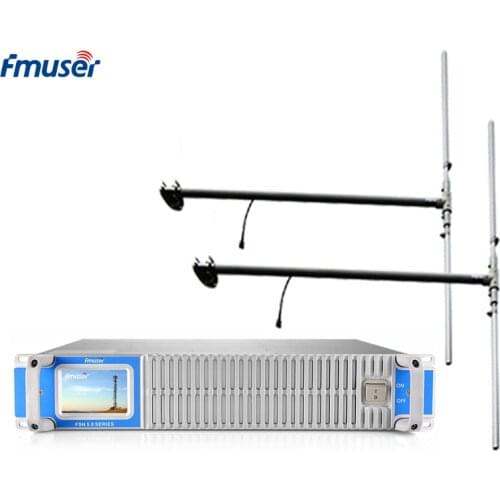 FMUSER FSN-350T 350W 300W Touch Screen PLL FM Radio Transmitter Broadcast+2*DP100 Dipole Antenna+30m Cable For FM Radio Station