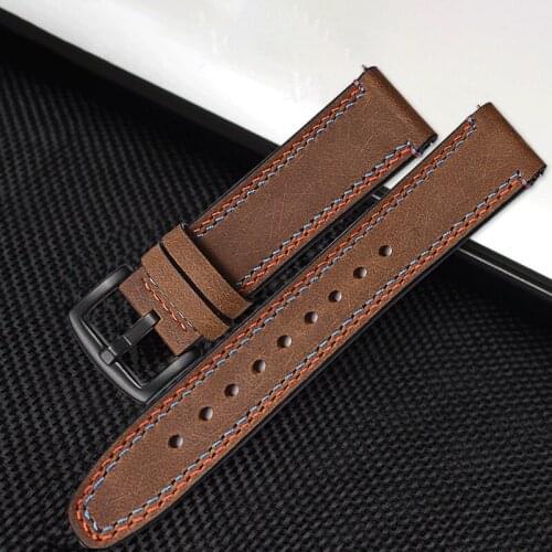 Watch Strap For Samsung Gear S3 For 22mm Watch Real Leather Watch Band For Huami Amazfit 1 2 Bracelet For Galaxy Watch Bracelet