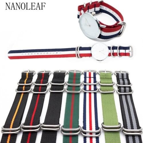 Nylon Watch Band for NATO ZULU Wristwatch Strap 18MM 20MM 22MM 24MM Soft Breathable Replacement with Stainless Steel Ring Buckle