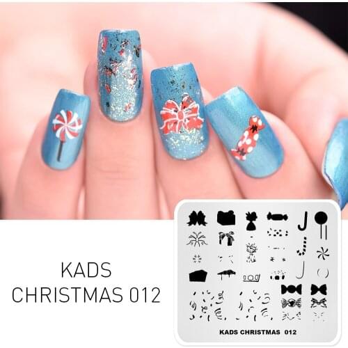 Nail Art Stamp Template Christmas Printing Plate Candy Gift Image Template for Stamping Polish DIY Nail Design Stencil Tools
