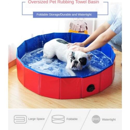 24×7.9in Cat Dog Swimming Pool Folding Bathing Tub Kid Ball Water Pond