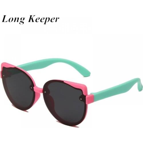 New Fashion Cat Eye Kids Sunglasses Boys Girls Polarized Sun Glasses Children TR90 Flexible Frame Eyewear UV400 Gafas