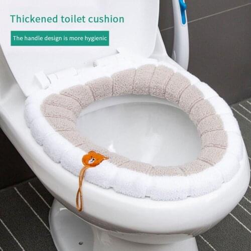 Comfortable Acrylic Fibers Coral Bathroom Toilet Seat Cover Winter Toilet Cover Household Closestool Mat Seat Case Lid Cover