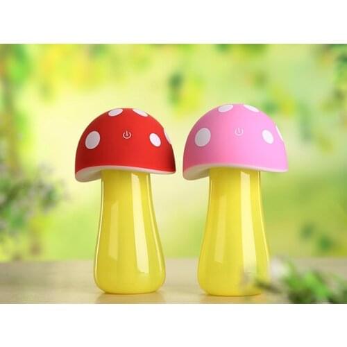 Ultrasonic Cool Mist Humidifier USB Mushroom Aroma LED Night Light Mist Discharge Cute Air Diffuser Atomizer for Home
