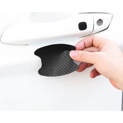 4Pcs Car Handle Protection Film Carbon Fiber Sticker for Seat ibiza 6j 6l fr Ateca Altea xl leon 2 ateca fr ibiza Alhambra