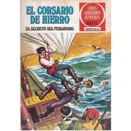 The iron corsary, Youth Literary jewelry Red Series N. 8, year 1977, ED. BRUGUERA, 2ª ED., AUTHOR AMBROS