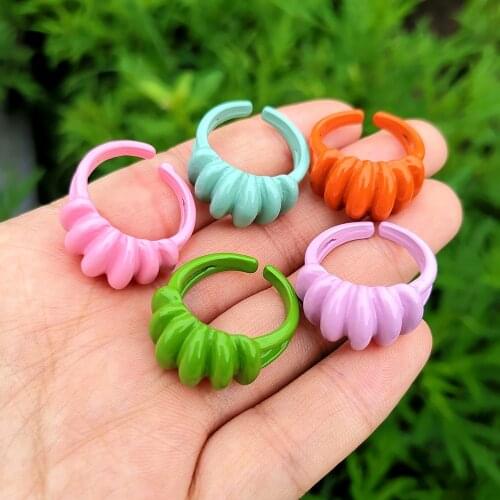 Lost Lady New Trendy Dripping Oil Alloy Rings Novelty 2021 Punk Finger Rings for Women Girls Party Jewelry Gift Wholesale