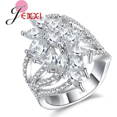 New Arrive Rings for Women Bijouterie Wedding Rings with Stones 925 Sterling Silver Jewelry Wide Ring Gifts Bague