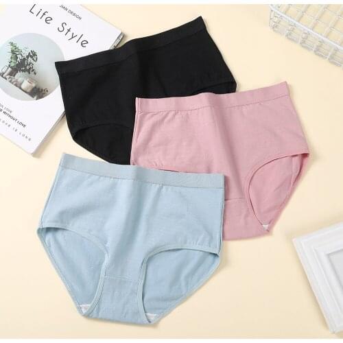 Womens Middle Waist Underwear Briefs Comfortable Womens Cotton Underpants Sexy Solid Color Panties Onderbroek