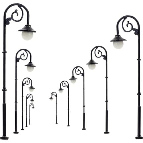 LYM58 10pcs Warm White Model Train 1:87 Street Lights HO Scale Lamp Post LEDs NEW Miniature Single Head