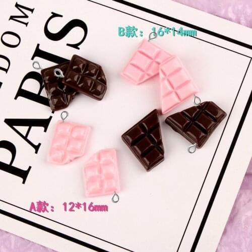 10pcs Simulated resin food chocolate charms diy pendants kawaii cabochon ornament trinket decoration craft earing jewelry making