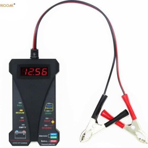 12V Digital Battery Alternator Tester Charging System Analyzer 8 LED Lights Display Auto Car Diagnostic Tool for Car Motorcycle