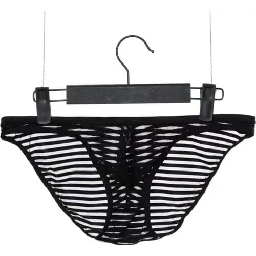 3PCS New Mens Mesh Mesh Triangle Striped Underwear Low Waist Ice Silk Sexy Comfortable Fashion Exotic Underwear Set