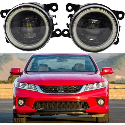 Car LED Angel Eye Fog Lamp Headlight Daytime Running Fog Light for Honda Accord Coupe 2013-2015 Fog Lights Fog lamp Assembly