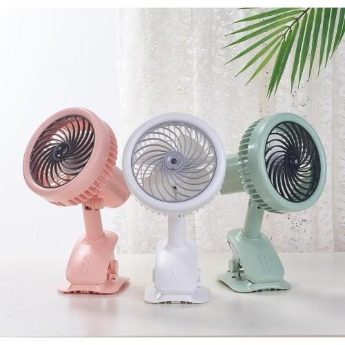 Car Cooling Fan Portable Humidifying Shaking Head Desktop Fan With Clip For Family Outdoor Party Office