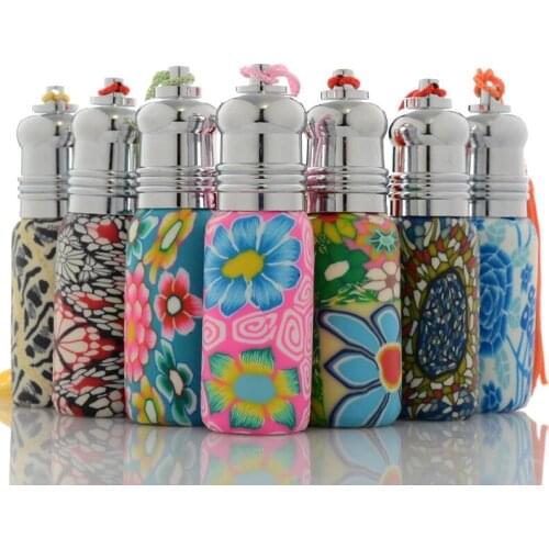 Free Shipping 6ml roll on perfume bottles polymer clay bottle refillable small perfume essential oil vials LX2639