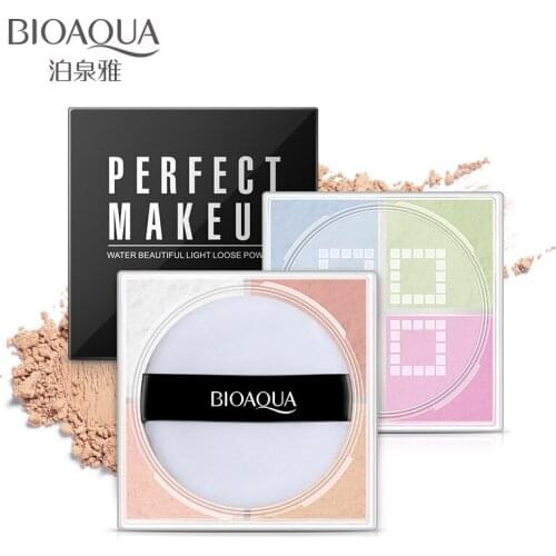 BIOAQUA Smooth Loose Powder 4 Colors Matte Shimmer Make Up Long-Lasting Waterproof Loose Powder Face Makeup Beauty Skin Finish