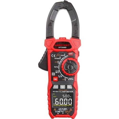 HABOTEST HT208D Clamp Meter Digital Multimeter Professional Current Voltage Diode Resistance Continuity Test Meter