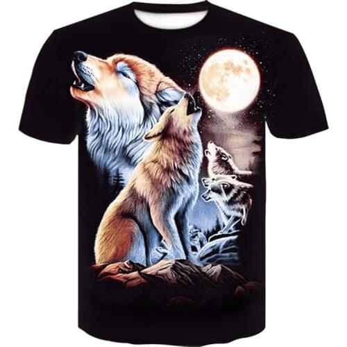 Summer Wolf T-shirt Mens Womens Coyote T-shirt Top 3d Streetwear Shirt Hip Hop Funny Animal Sweatshirt Breathable