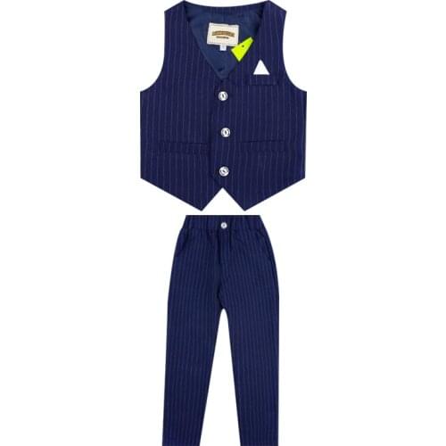 2019 Spring Autumn Children Clothing Sets Kids Formal Suits Boys Gentleman Wedding Performance Clothes Sets Girls Vest Pants
