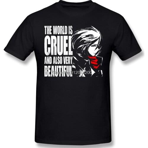 Men Clothing Attack On Titan T-Shirt The World Is Cruel And Also Very Beautiful Design Fashion Short Sleeve tees