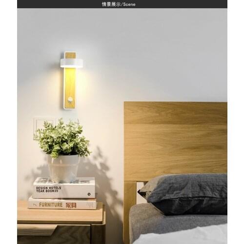 Wall Light for Bedroom Rotation Bedside Sconce Black Stair Aisle Corridor Foyer Modern Led Wall Lamps Home Decor