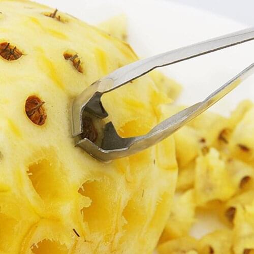 1PCS Stainless Steel Creative Practical Cutter Pineapple Remover Fruit Tools Kitchen Home Eye Clip Peeler Pineapple Seed O2S5