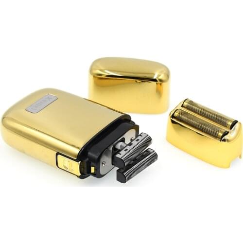 Kemei Luxury All Metal Gold Electric Shaver Titanium Super Close Electric Razor Cordless Double Blade Floating Shaving Machine