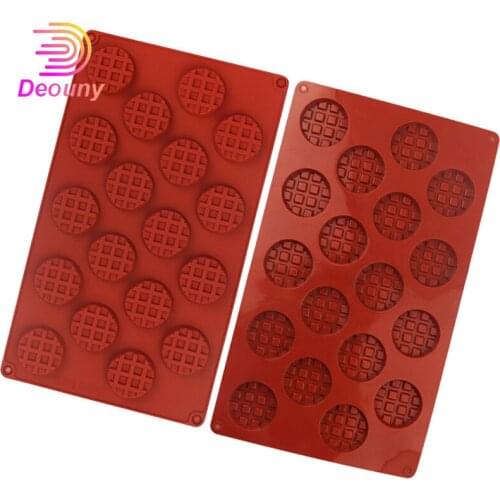 DEOUNY Waffle Silicone Mold DIY Round Practical Cake Cookie Chocolate Creative Nonstick Bakeware Baking Tool Kitchen Accessories