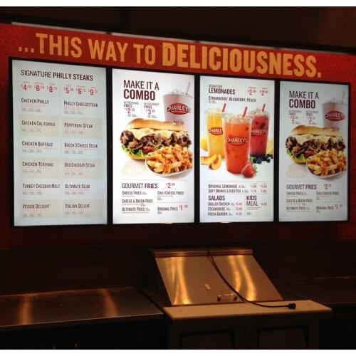 Super Bright SMD2835 LEDS Illuminated Menu Boards,Restaurant Wall Mounted 50x70cm Magnetic Panel Lightbox Signage