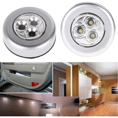 3 LED Stick Touch Light Lamp for Car Home Wall Cabinet Wardrobe Camping Battery Powered Night Light Push Tap Home Stick On Lamp