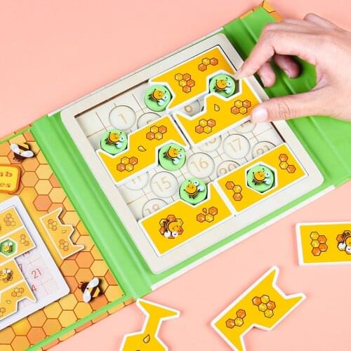 Smart Children Wooden Puzzle Bee Game Baby Early Education Educational Development Brain Logic Thinking Training Toy Kids Gifts
