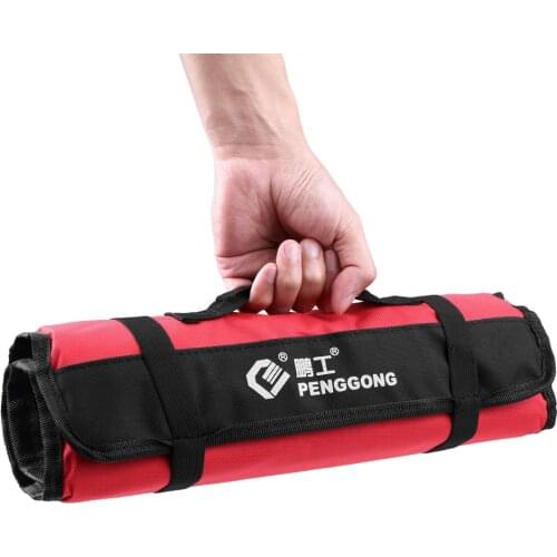 Waterproof Tool Bag Organizer Oxford Canvas Chisel Roll Rolling Pounch Wearable Repairing Handle Bag with Belt for Repair Tools