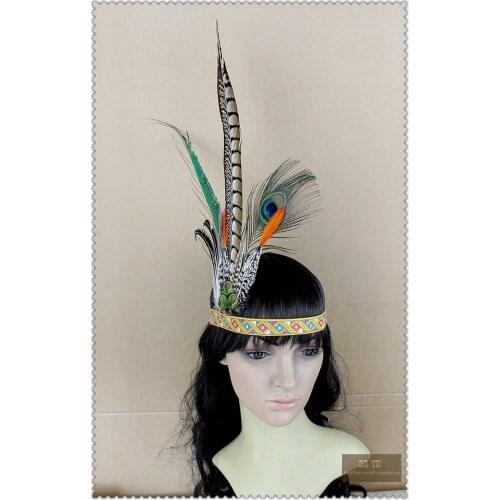 Adults and Kids Fashion Feather Headband Feather Headdress Hair Ornaments Dancers Headwear Party Hair Band