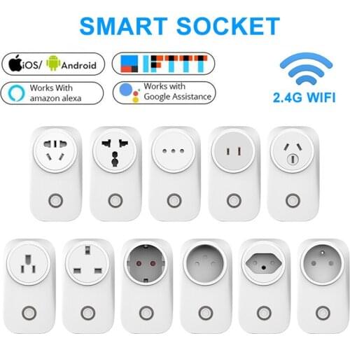 Wifi Socket Israel UK/EU/US Plug 16A App Remot Control Voice Control With Google Home Alexa Home Cocina Pop Socket Kitchen