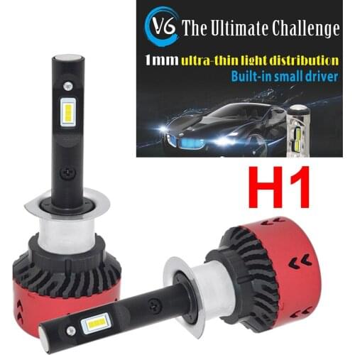 1 Set H1 70W 9600LM V6 LED Headlight All-in-one 1MM Ultra Thin PCB FLIP Chips EMC Pure White 6000K Driving Fog Car Lamps Bulbs